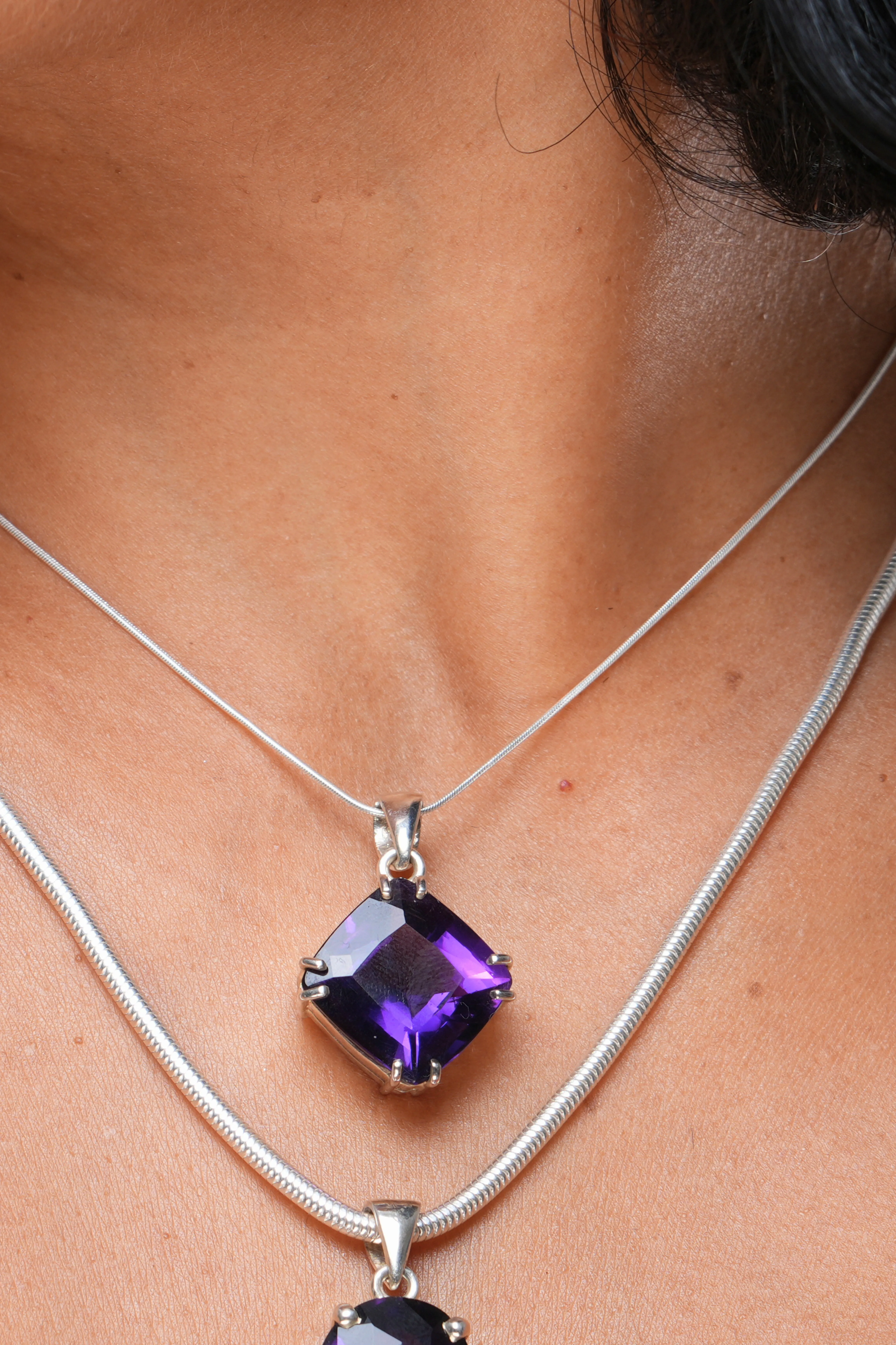 Amethyst Prong Setting Pendant, Odyssey by Silver